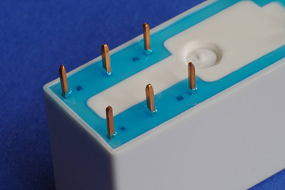 Blue uv adhesive as encapsulation